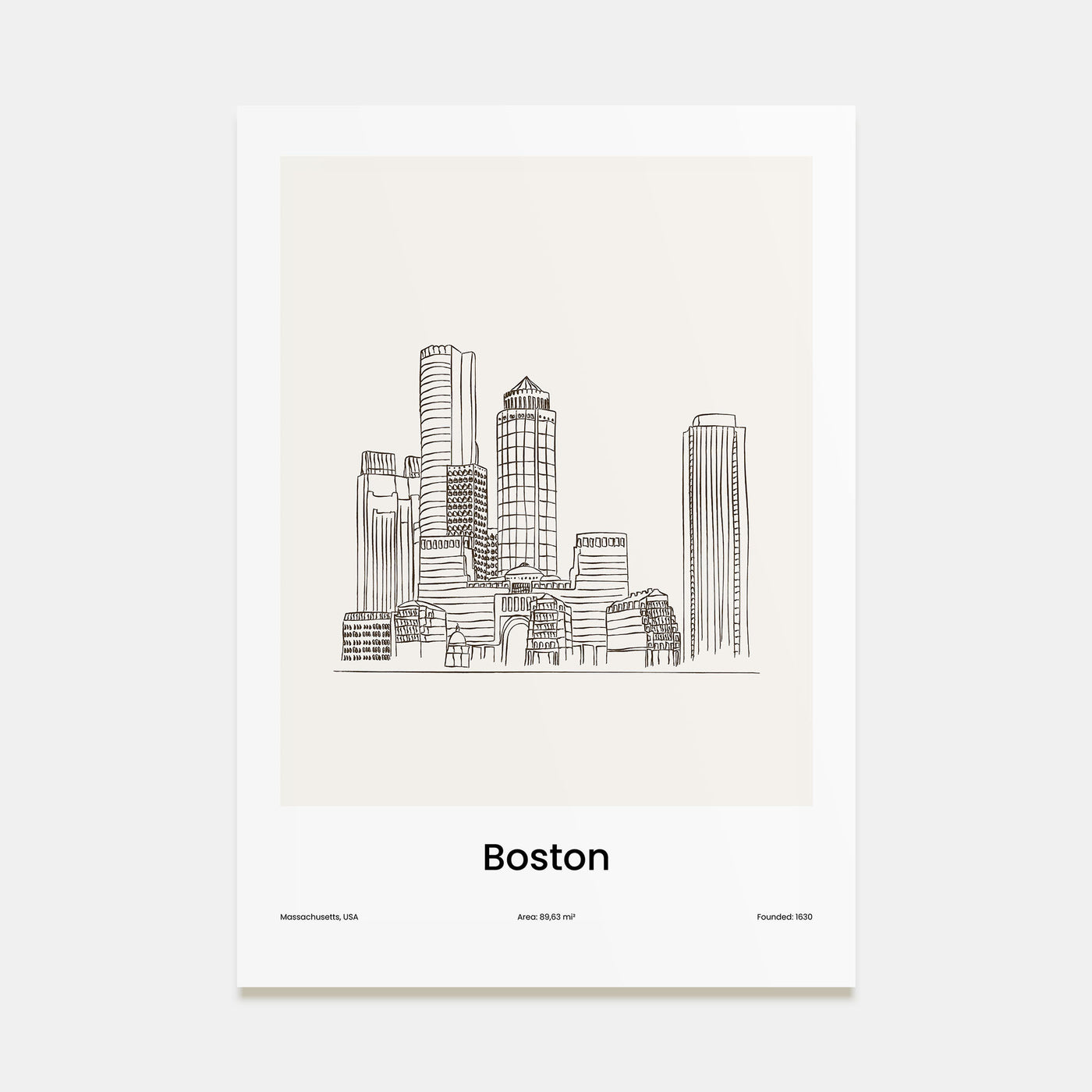 Boston Drawn Poster