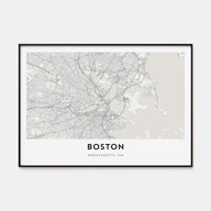 Boston Map Landscape Poster