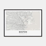 Boston Map Landscape Poster