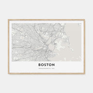 Boston Map Landscape Poster