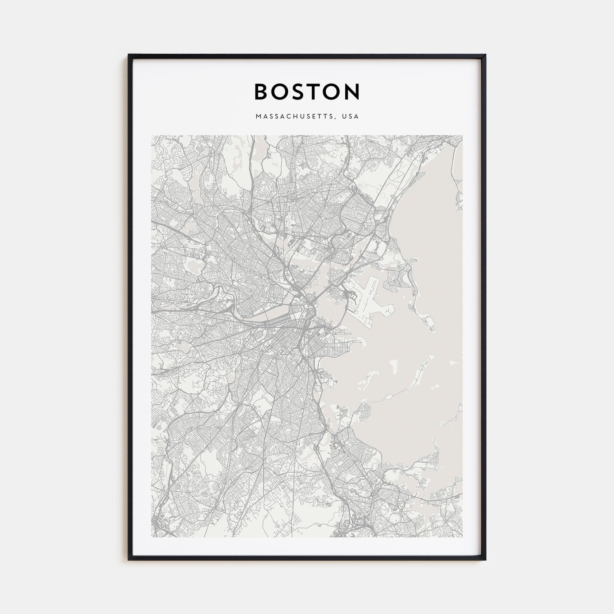 Boston Map Portrait Poster
