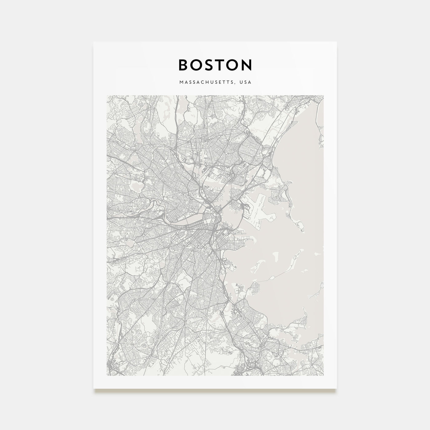 Boston Map Portrait Poster