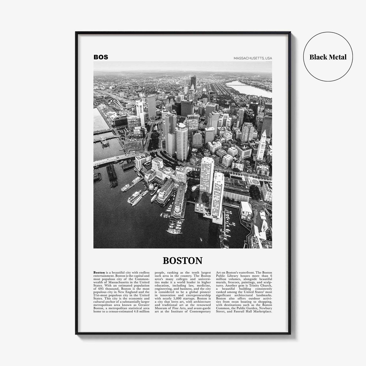 Boston Print Black and White No 1, Boston Wall Art, Boston Poster, Boston Photo, Boston Decor, Massachusetts, USA, United States, America