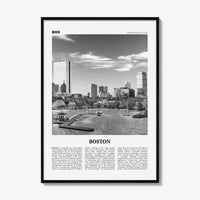 Boston Print Black and White No 2, Boston Wall Art, Boston Poster, Boston Photo, Boston Wall Décor, Boston Map, Massachusetts, USA