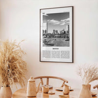 Boston Print Black and White No 2, Boston Wall Art, Boston Poster, Boston Photo, Boston Wall Décor, Boston Map, Massachusetts, USA