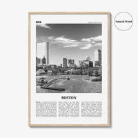 Boston Print Black and White No 2, Boston Wall Art, Boston Poster, Boston Photo, Boston Wall Décor, Boston Map, Massachusetts, USA