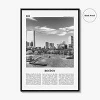 Boston Print Black and White No 2, Boston Wall Art, Boston Poster, Boston Photo, Boston Wall Décor, Boston Map, Massachusetts, USA