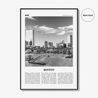 Boston Print Black and White No 2, Boston Wall Art, Boston Poster, Boston Photo, Boston Wall Décor, Boston Map, Massachusetts, USA