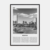 Boston Travel B&W No 2 Poster