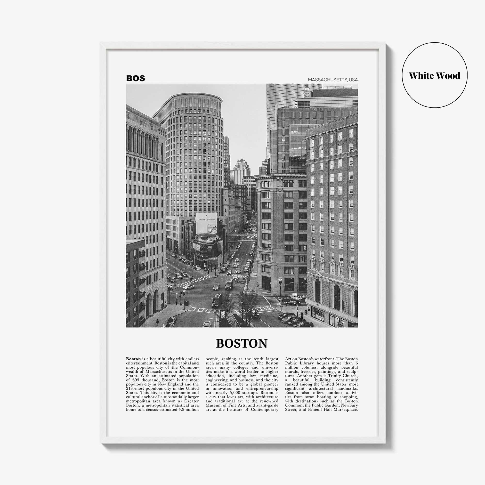 Boston Print Black and White No 4, Boston Wall Art, Boston Poster, Boston Photo, Boston Decor, Massachusetts, USA, United States