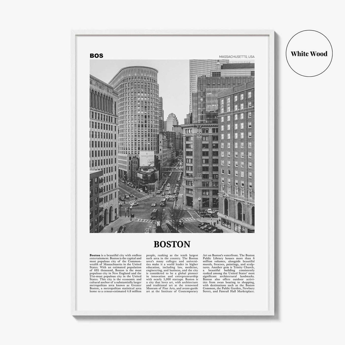 Boston Print Black and White No 4, Boston Wall Art, Boston Poster, Boston Photo, Boston Decor, Massachusetts, USA, United States