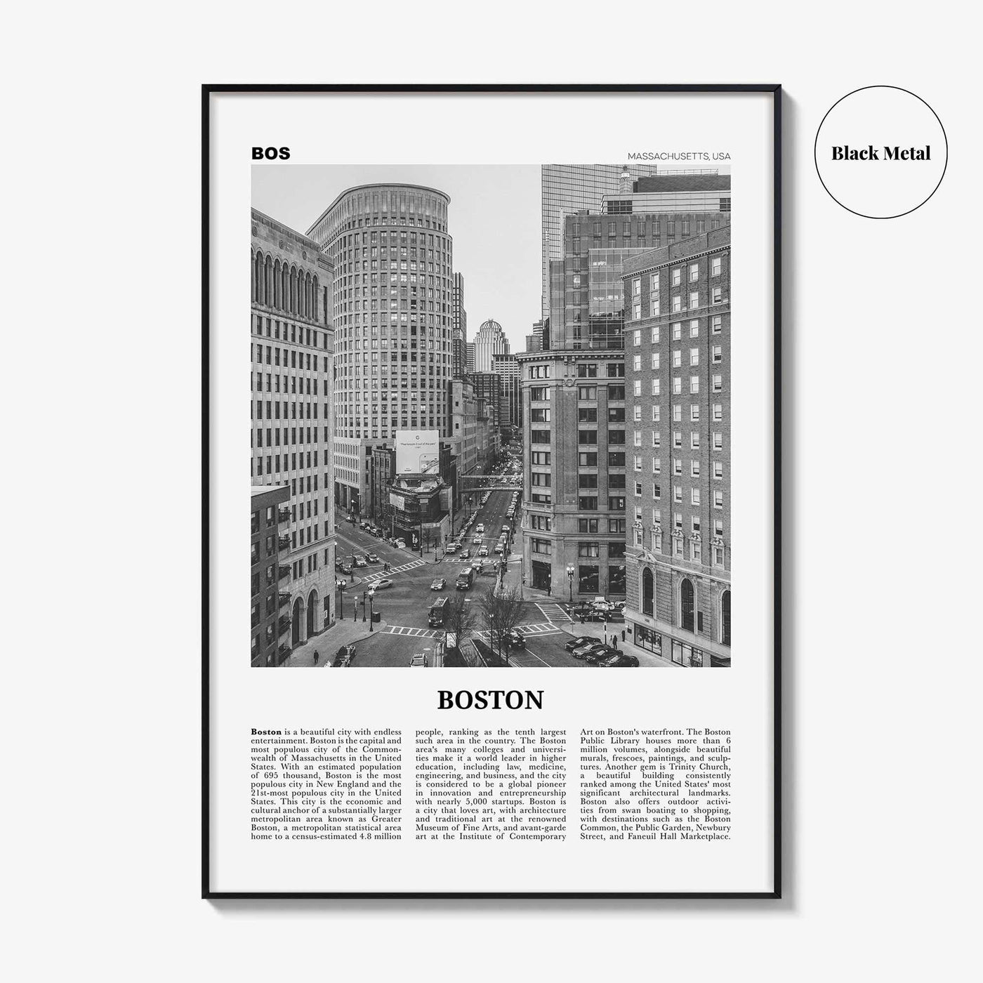 Boston Print Black and White No 4, Boston Wall Art, Boston Poster, Boston Photo, Boston Decor, Massachusetts, USA, United States