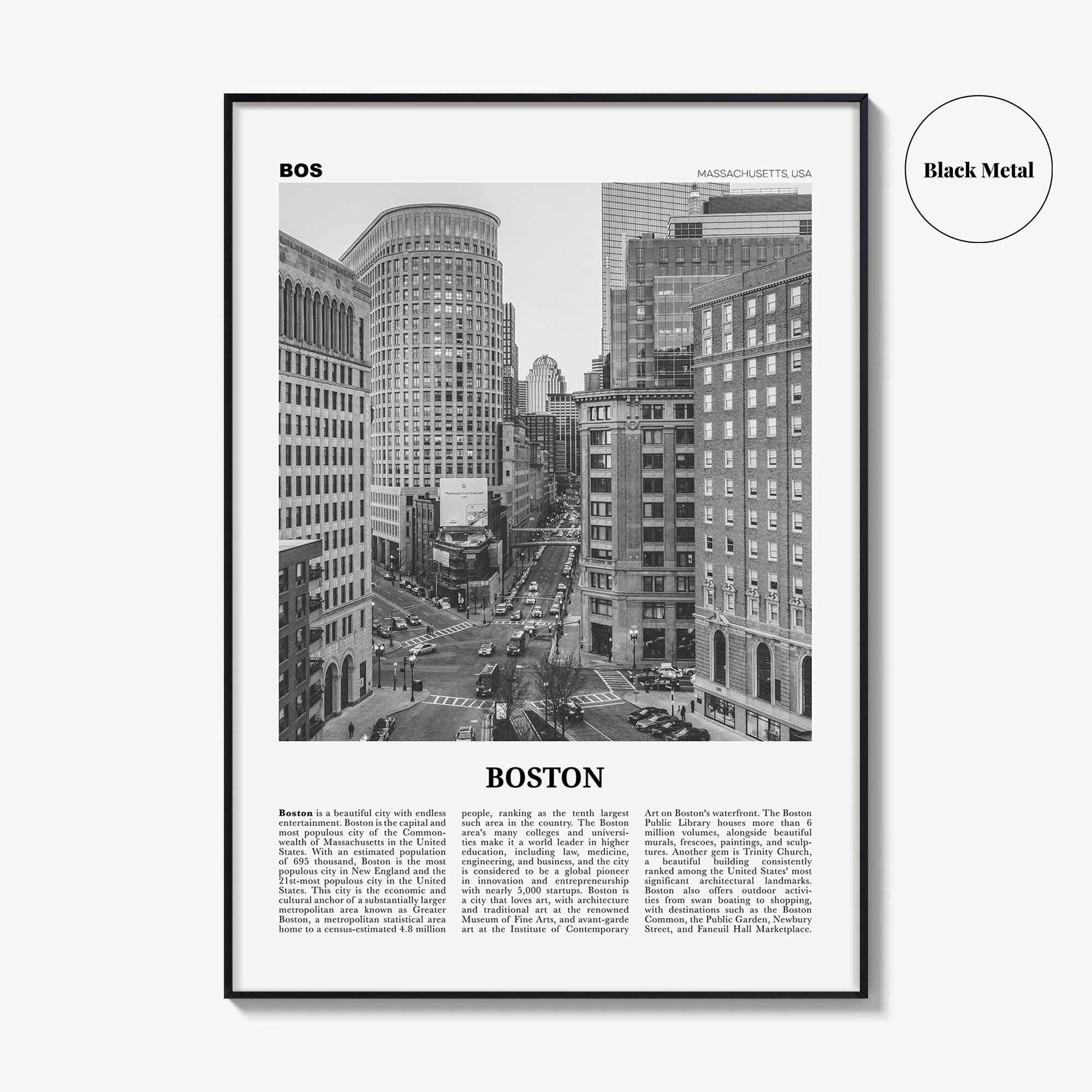 Boston Print Black and White No 4, Boston Wall Art, Boston Poster, Boston Photo, Boston Decor, Massachusetts, USA, United States
