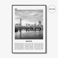 Boston Print Black and White No 5, Boston Wall Art, Boston Poster, Boston Photo, Boston Wall Décor, Boston Map, Massachusetts, USA