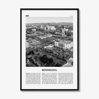 Botswana Print Black and White, Botswana Wall Art, Botswana Poster, Botswana Photo, Botswana Wall Decor, Country Art Print, Gaborone, Africa