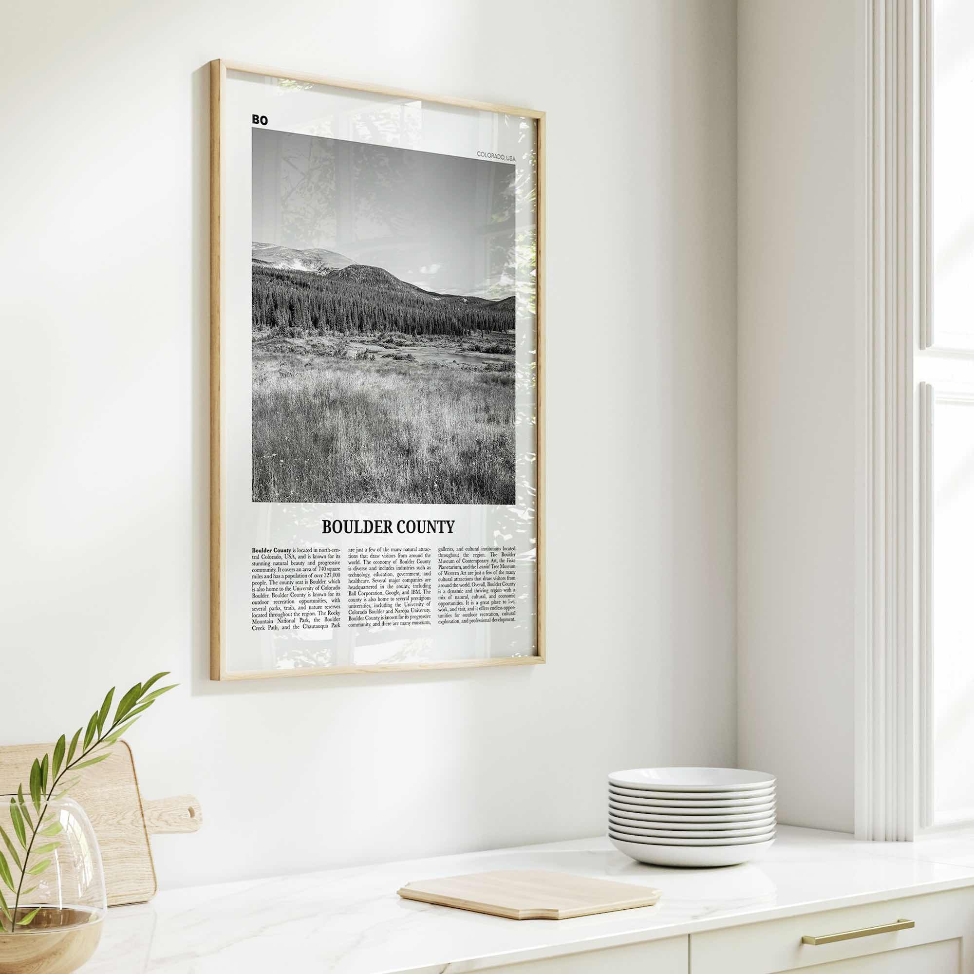 Boulder County Print Black and White, Boulder County Wall Art, Boulder County Poster, Boulder County Photo, Boulder Wall Décor, Boulder Map
