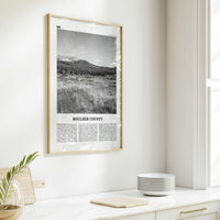 Boulder County Print Black and White, Boulder County Wall Art, Boulder County Poster, Boulder County Photo, Boulder Wall Décor, Boulder Map