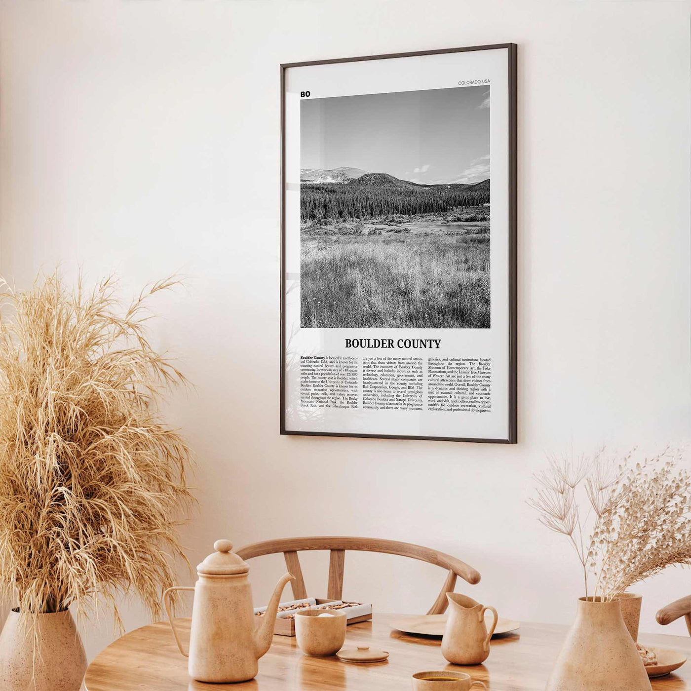 Boulder County Print Black and White, Boulder County Wall Art, Boulder County Poster, Boulder County Photo, Boulder Wall Décor, Boulder Map