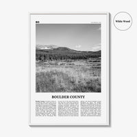 Boulder County Print Black and White, Boulder County Wall Art, Boulder County Poster, Boulder County Photo, Boulder Wall Décor, Boulder Map