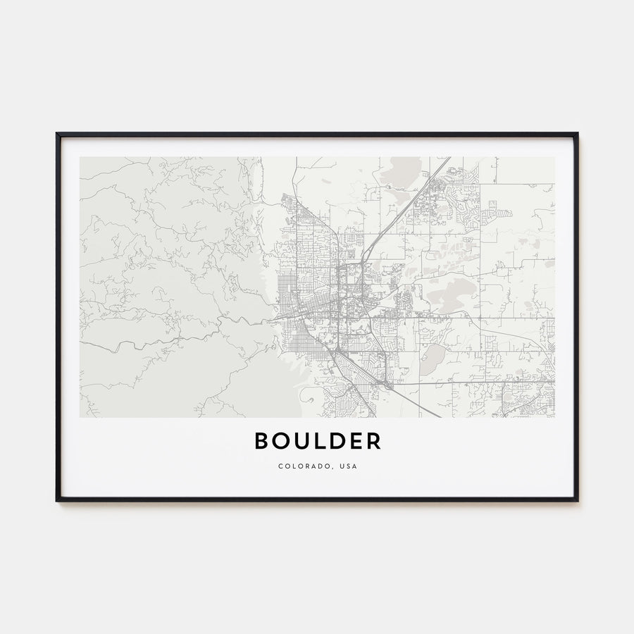 Boulder Map Landscape Poster