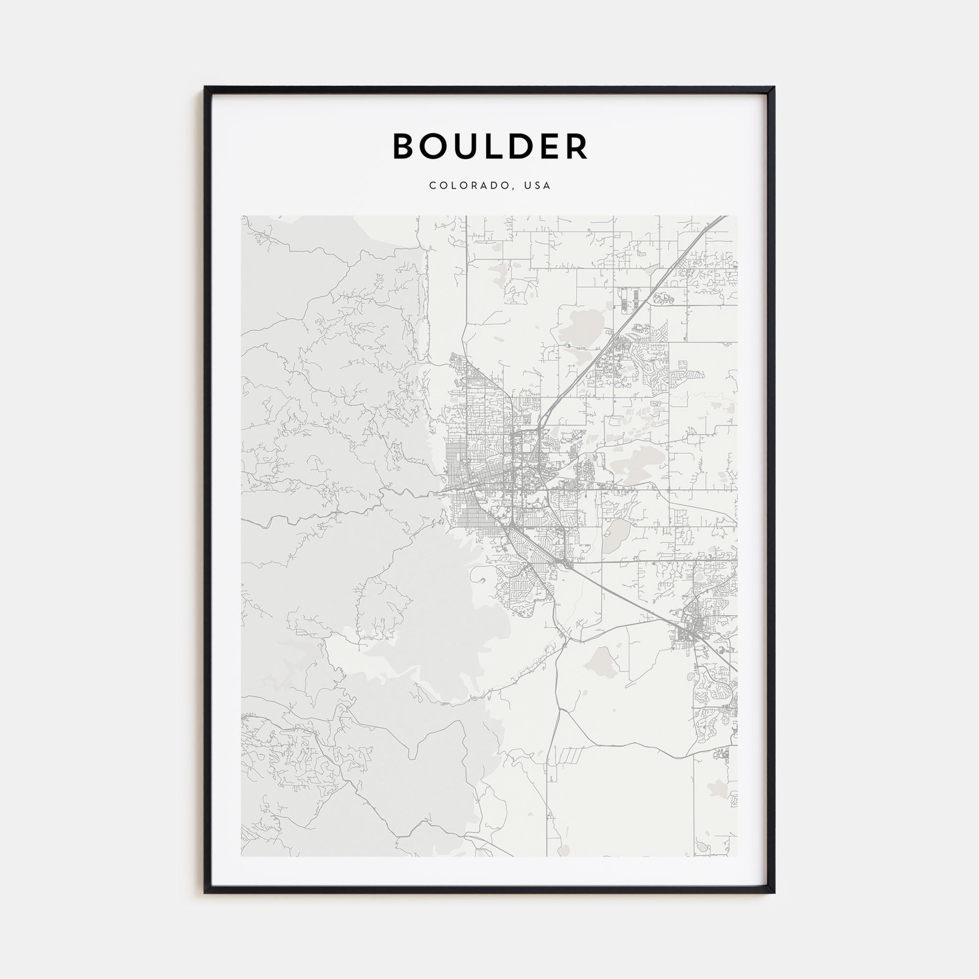Boulder Map Portrait Poster