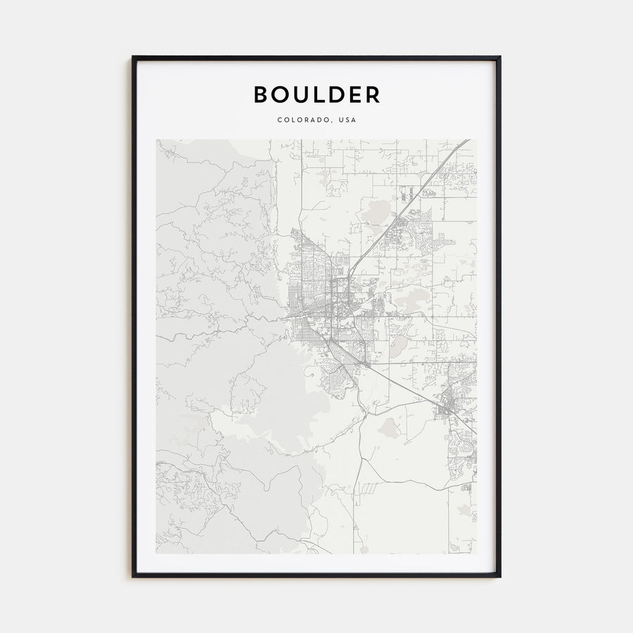 Boulder Map Portrait Poster