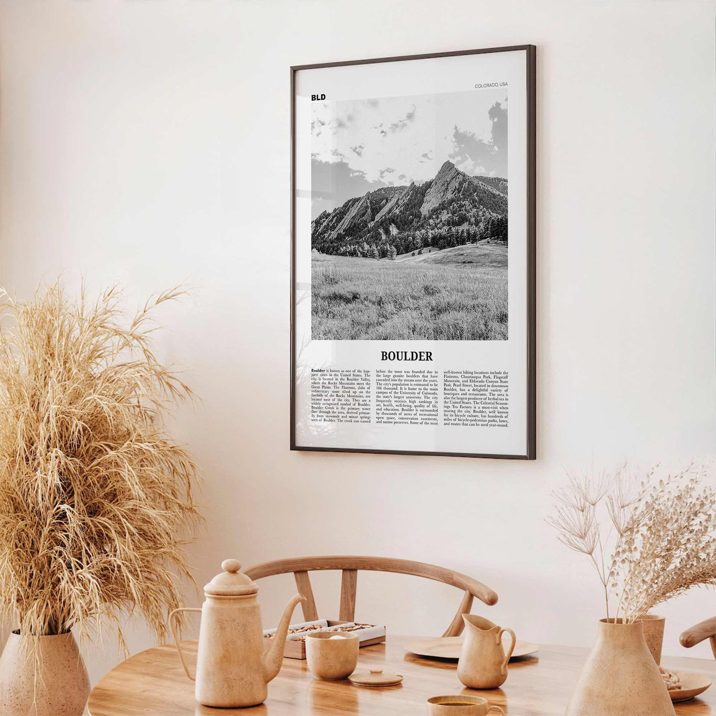 Boulder Print Black and White No 1, Boulder Wall Art, Boulder Poster, Boulder Photo, Boulder Décor, Colorado, USA, United States