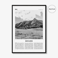 Boulder Print Black and White No 1, Boulder Wall Art, Boulder Poster, Boulder Photo, Boulder Décor, Colorado, USA, United States
