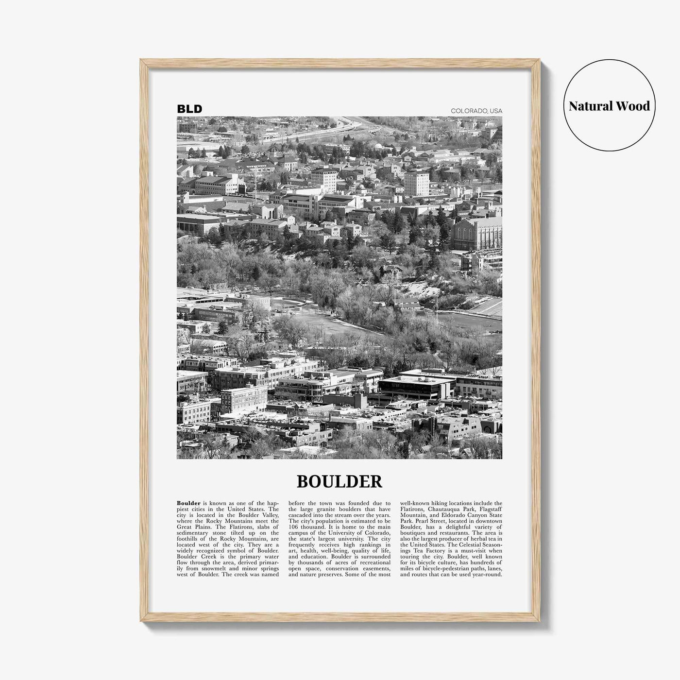 Boulder Print Black and White No 2, Boulder Wall Art, Boulder Poster, Boulder Photo, Boulder Décor, Colorado, USA, United States, America