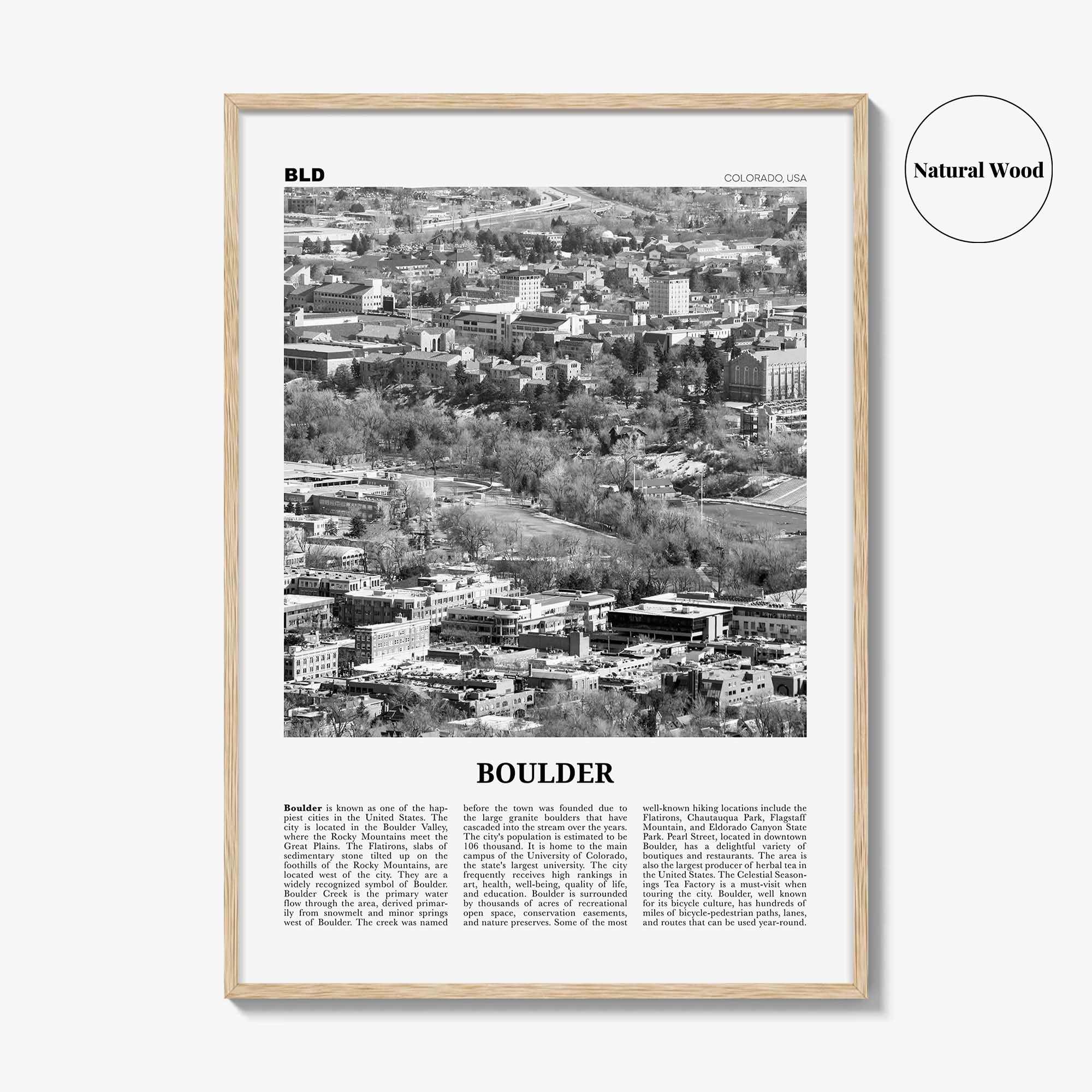 Boulder Print Black and White No 2, Boulder Wall Art, Boulder Poster, Boulder Photo, Boulder Décor, Colorado, USA, United States, America