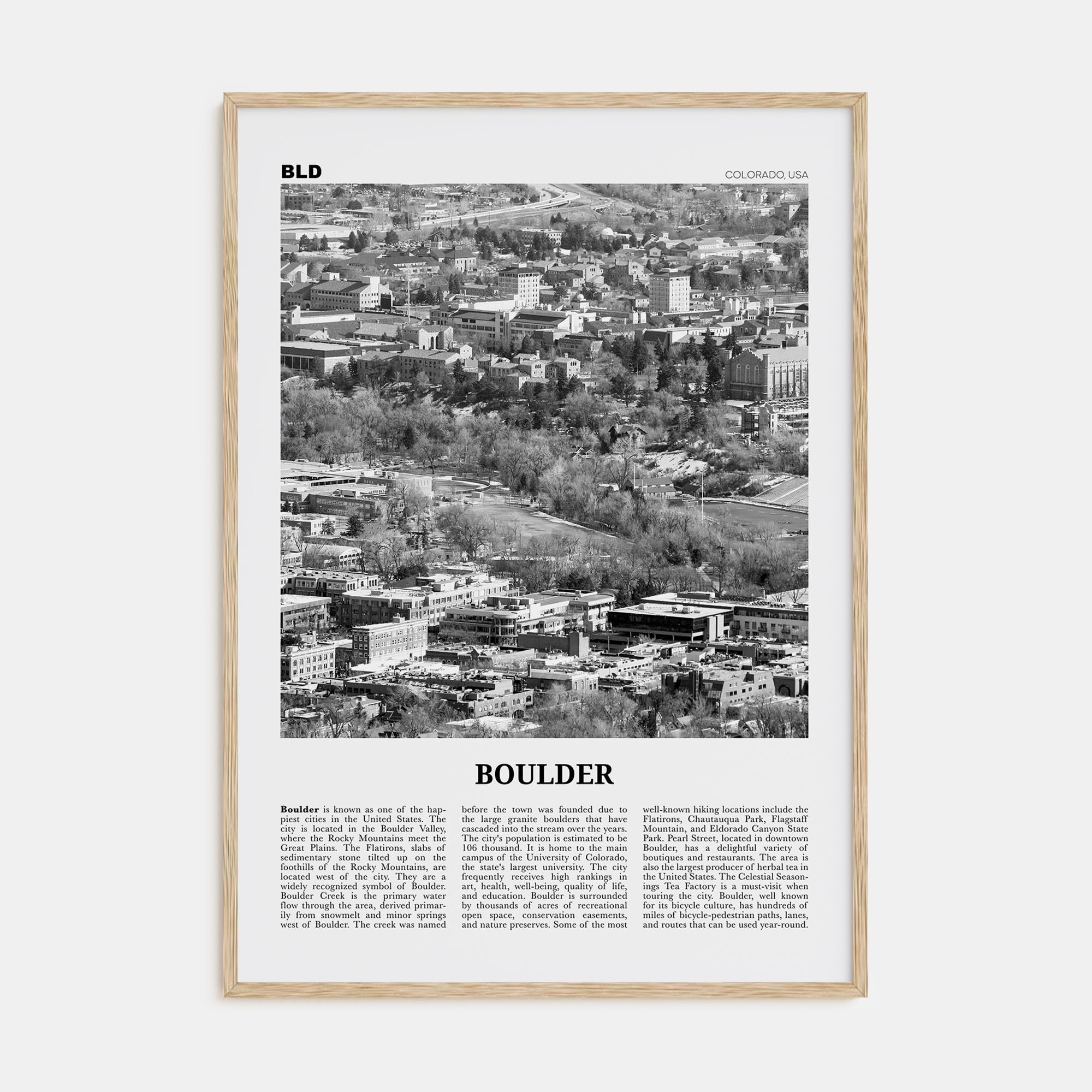 Boulder Travel B&W No 2 Poster