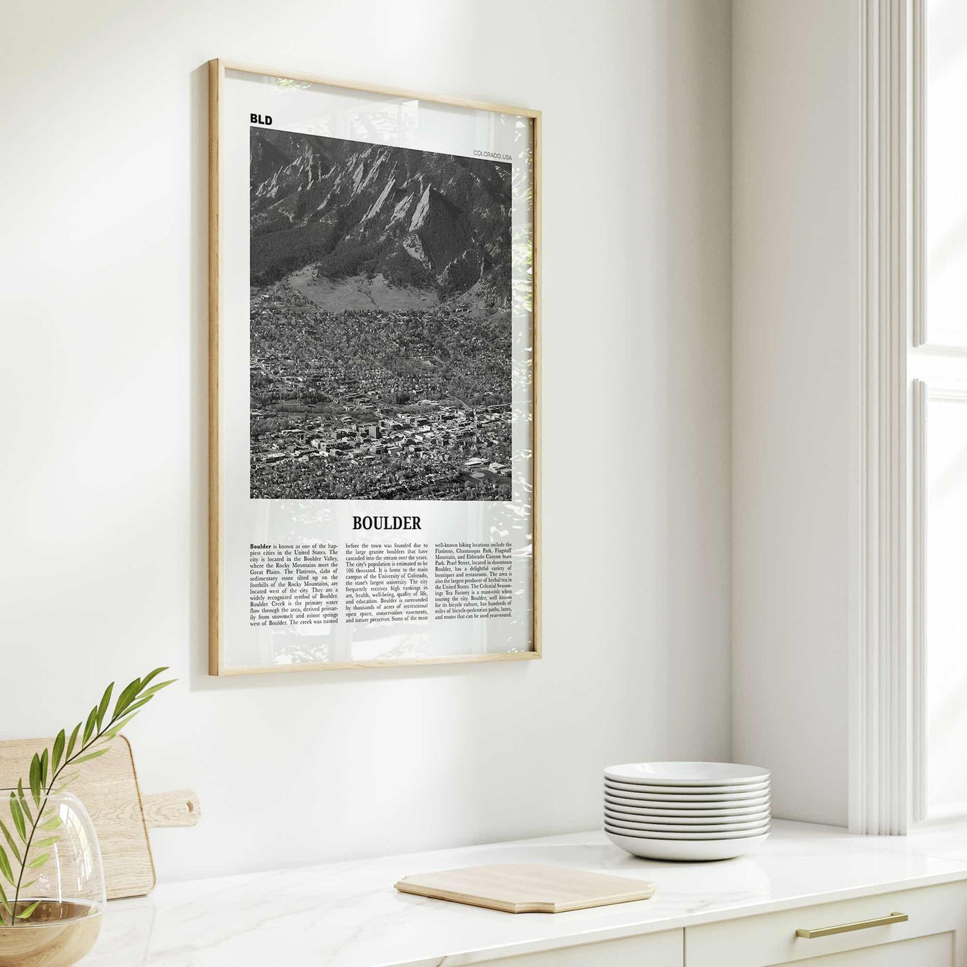 Boulder Print Black and White No 3, Boulder Wall Art, Boulder Poster, Boulder Photo, Boulder Décor, Colorado, USA, United States, America