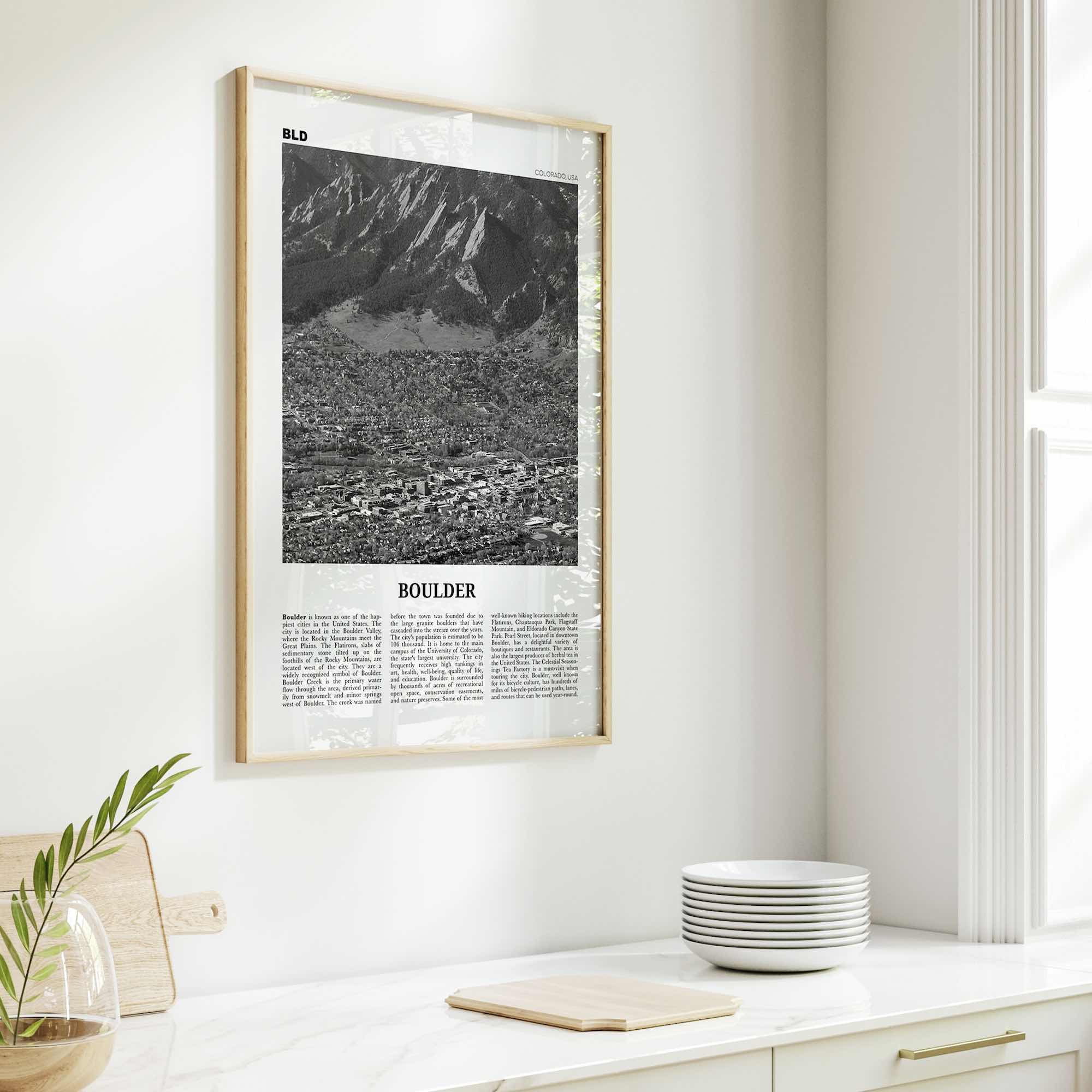 Boulder Print Black and White No 3, Boulder Wall Art, Boulder Poster, Boulder Photo, Boulder Décor, Colorado, USA, United States, America