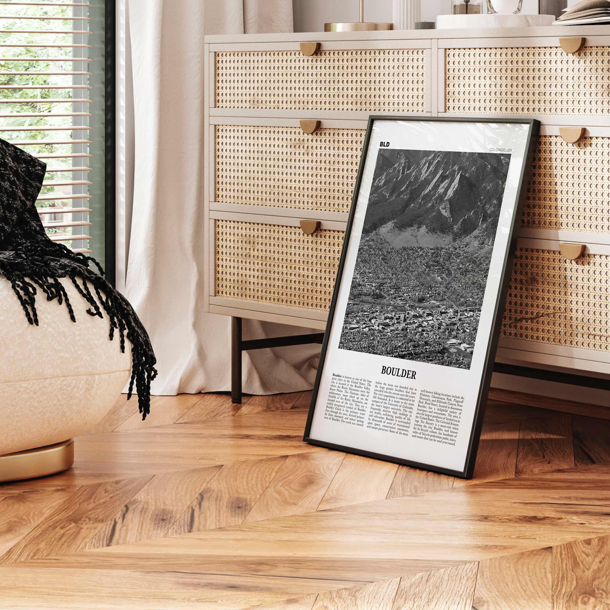 Boulder Print Black and White No 3, Boulder Wall Art, Boulder Poster, Boulder Photo, Boulder Décor, Colorado, USA, United States, America