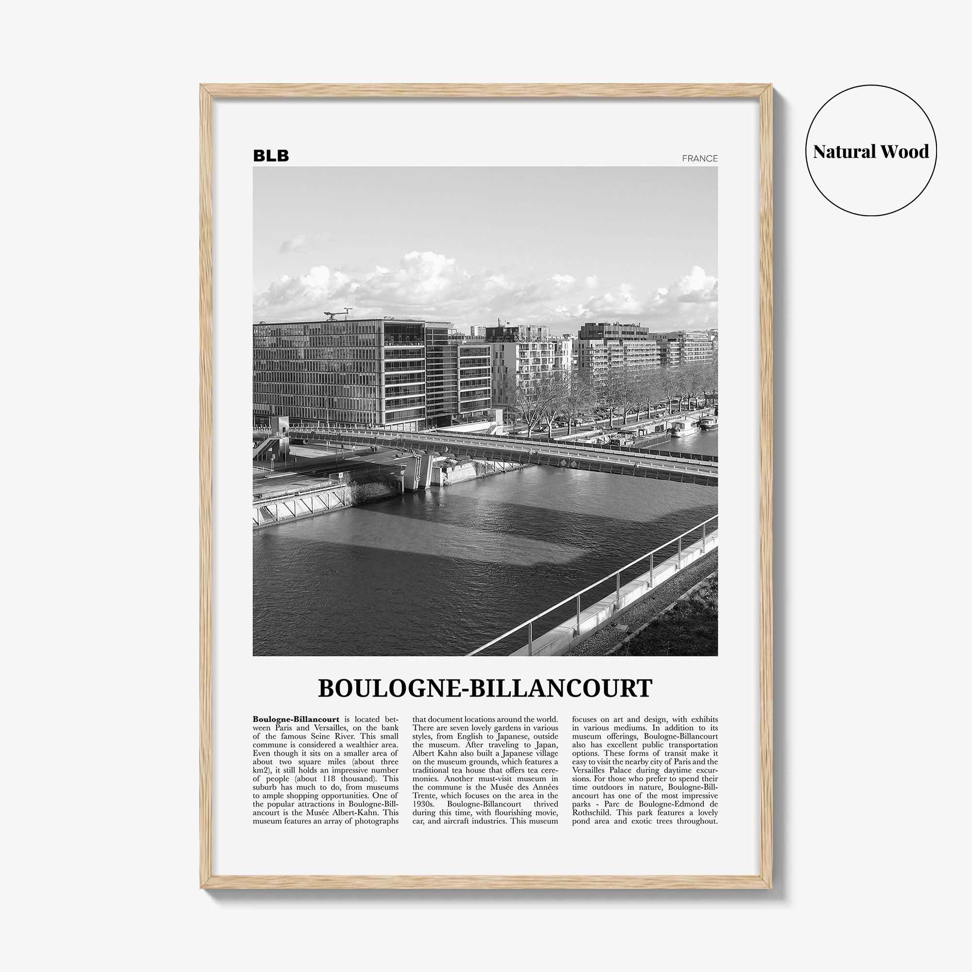 Boulogne Billancourt Print Black and White, Boulogne-Billancourt Art, Boulogne-Billancourt Poster, Boulogne-Billancourt Photo, Décor, Map