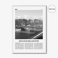 Boulogne Billancourt Print Black and White, Boulogne-Billancourt Art, Boulogne-Billancourt Poster, Boulogne-Billancourt Photo, Décor, Map