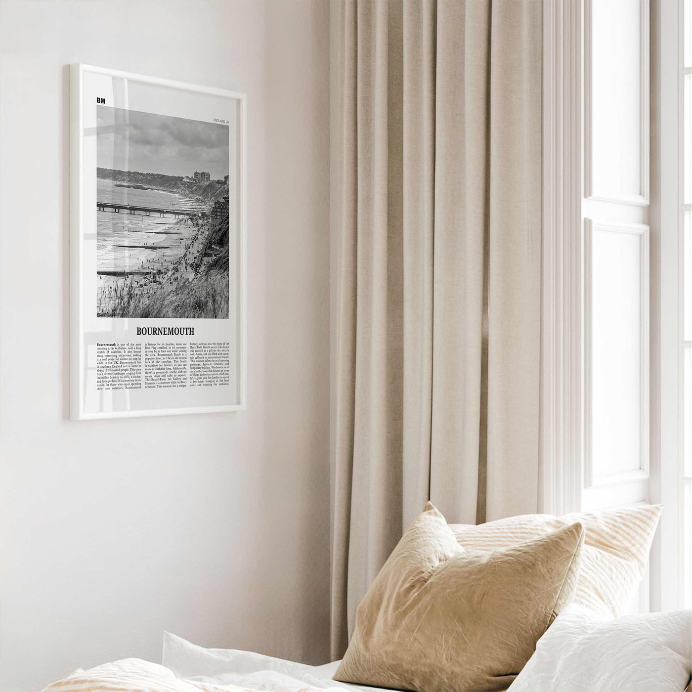 Bournemouth Print Black and White, Bournemouth Wall Art, Bournemouth Poster, Bournemouth Photo, Bournemouth Wall Décor, Bournemouth Map,