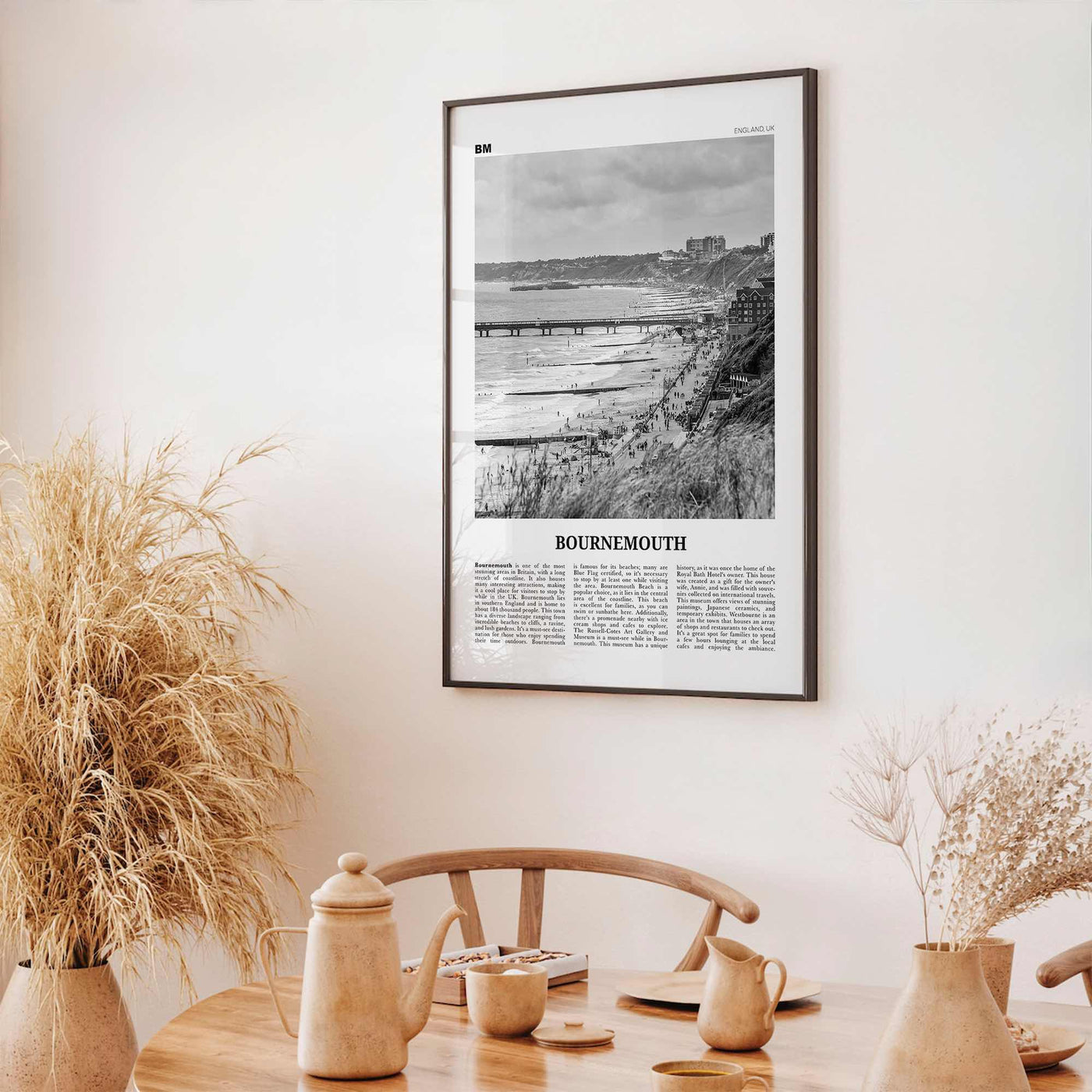 Bournemouth Print Black and White, Bournemouth Wall Art, Bournemouth Poster, Bournemouth Photo, Bournemouth Wall Décor, Bournemouth Map,