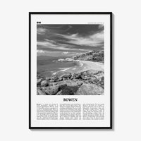 Bowen Print Black and White, Bowen Wall Art, Bowen Poster, Bowen Photo, Bowen Wall Décor, Bowen Map, Australia