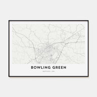 Bowling Green, Kentucky Map Landscape Poster