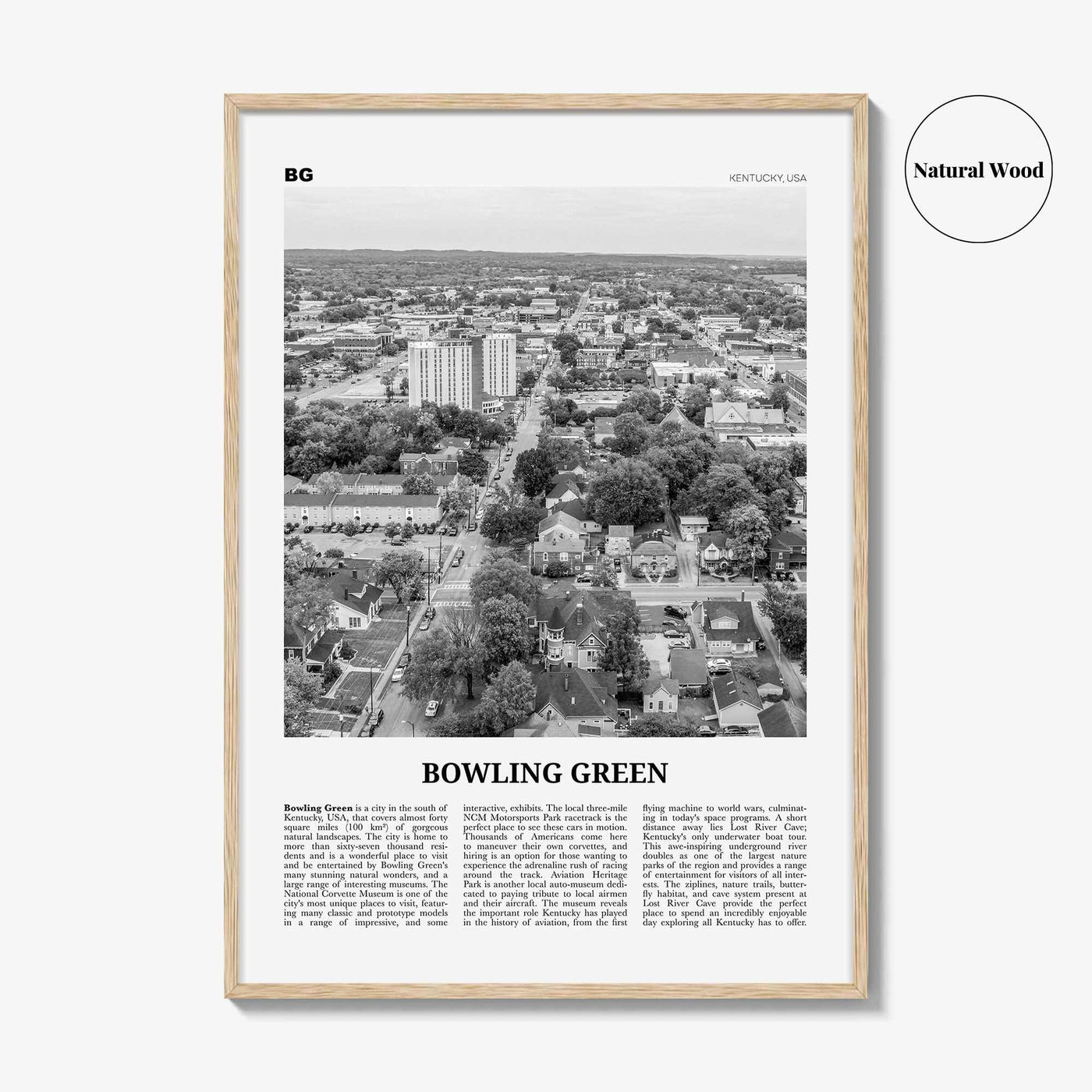 Bowling Green Print Black and White Kentucky, Bowling Green Wall Art, Bowling Green Poster, Bowling Green Photo, Bowling Green Map, USA