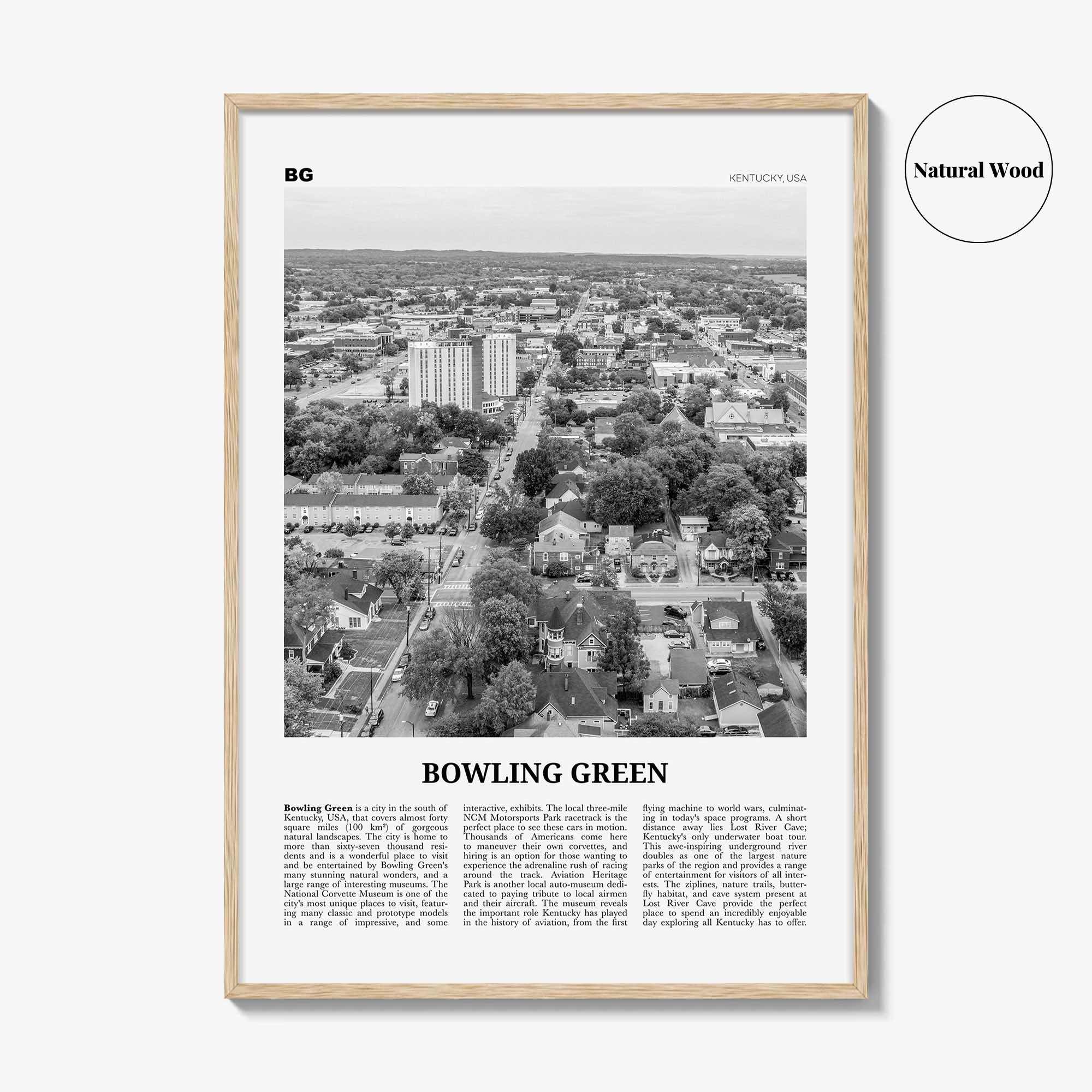 Bowling Green Print Black and White Kentucky, Bowling Green Wall Art, Bowling Green Poster, Bowling Green Photo, Bowling Green Map, USA