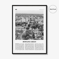 Bowling Green Print Black and White Kentucky, Bowling Green Wall Art, Bowling Green Poster, Bowling Green Photo, Bowling Green Map, USA