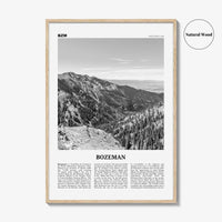 Bozeman Print Black and White, Bozeman Wall Art, Bozeman Poster, Bozeman Photo, Bozeman Map, Montana, USA, United States