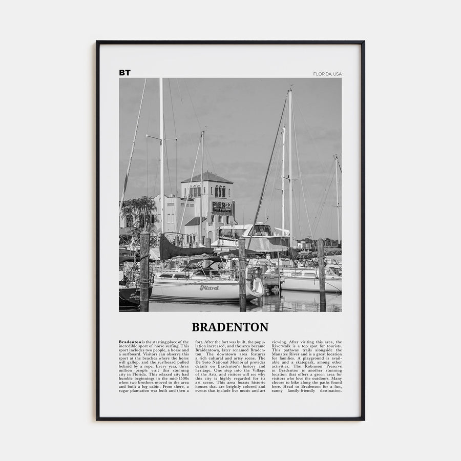 Bradenton Travel B&W Poster