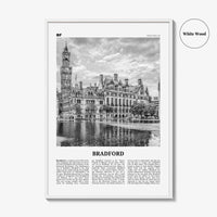 Bradford Print Black and White, Bradford Wall Art, Bradford Poster, Bradford Photo, Bradford Wall Décor, England, UK, United Kingdom