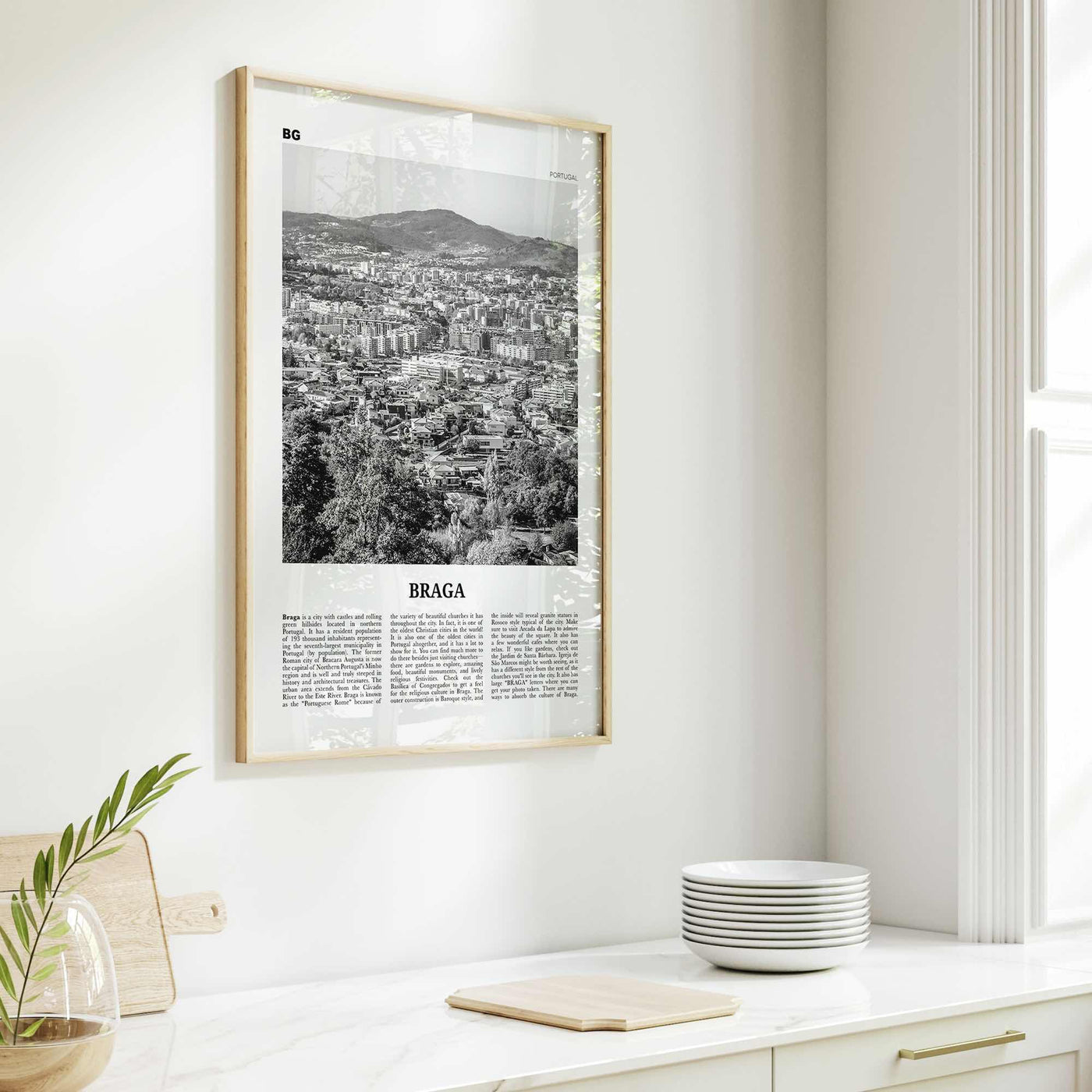 Braga Print Black and White, Braga Wall Art, Braga Poster, Braga Photo, Braga Wall Décor, Travel Poster Print, Portugal, Norte, Portuguesa