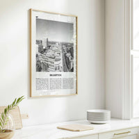 Brampton Print Black and White, Brampton Wall Art, Brampton Poster, Brampton Photo, Brampton Wall Décor, Brampton Map, Ontario, Canada