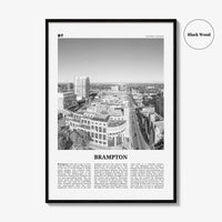 Brampton Print Black and White, Brampton Wall Art, Brampton Poster, Brampton Photo, Brampton Wall Décor, Brampton Map, Ontario, Canada