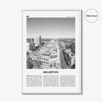 Brampton Print Black and White, Brampton Wall Art, Brampton Poster, Brampton Photo, Brampton Wall Décor, Brampton Map, Ontario, Canada